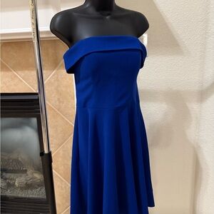 Sequin Hearts Royal Blue off the shoulder Dress